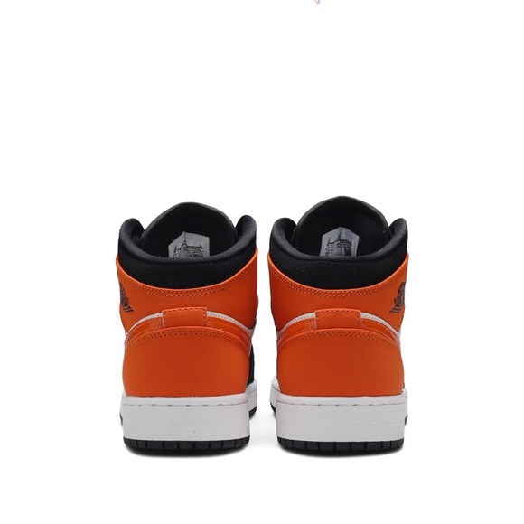 RARE Jordan 1 Mid Shattered Backboard panda high tops orange/black/white. - Picture 2 of 7